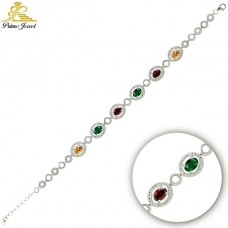 Gümüş Zirkon Taşlı Bilezik / Bileklik